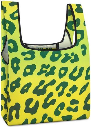 Generic Leopard Pattern Cheetah Shopping Bag Reusable Grocery Tote Bag Foldable Handbag for Travel Picnic
