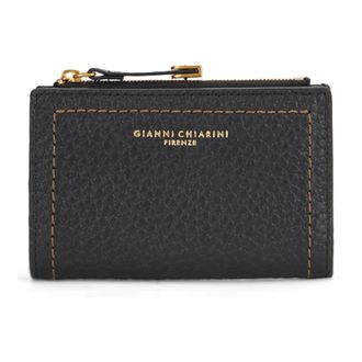 Gianni Chiarini Accessoires, Dames, Zwart, ONE Size, Leer, Portemonnee van gehamerd leer