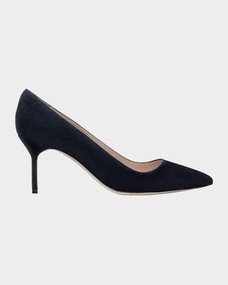 Manolo Blahnik BB 70mm Suede Stiletto Pumps