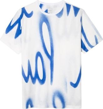 Paul Smith Wit Spray Print Katoenen T-shirt - Heren - T-shirts - Wit - M - Katoen - Tops