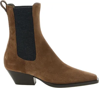 Brunello Cucinelli Brown Calfskin Chelsea Womens Boots