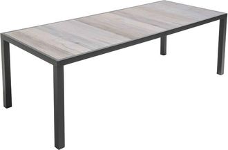 Oviala Oviala - Mesa de aluminio y cerámica para 10 personas con efecto de madera - Tivoli