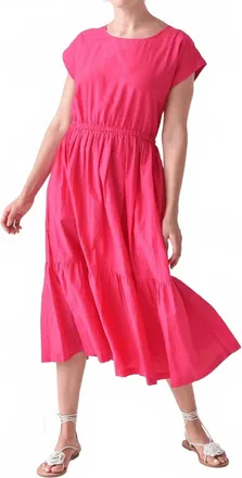 M.Patmos Penelope Midi Dress In Hot Pink