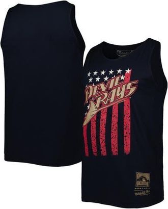 Mitchell & Ness Mens Mitchell & Ness Navy Tampa Bay Rays Cooperstown Collection Stars and Stripes Tank Top at Nordstrom, Size Small