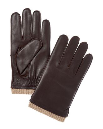 Bruno Magli Cashmere-Lined Leather Gloves