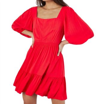 Apricot Rosalee Dress In Red
