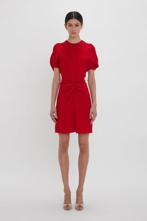 Victoria Beckham Bela Mini Dress In Carmine 10 Red