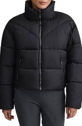 NVLT Stand Collar Crop Puffer Jacket in Black at Nordstrom Rack, Size X-Large