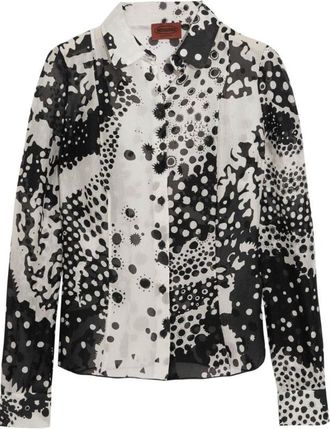 Missoni Black & White Silk Printed Shirt Size S