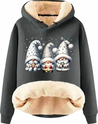 Generic Casual Fleece Sweatshirt Adorable Graphic Comfortable Hoodie Festive Occasions Loose Fit Oversized Hoody Breathable For Holiday Parties Cozy Soft Top 