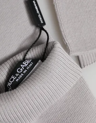 Dolce & Gabbana Gray Virgin Wool Knitted Fingerless Men Mens Gloves