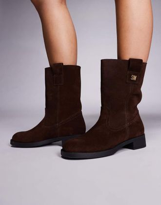 Steve Madden Zethy - Stivali in camoscio color cioccolato-Marrone