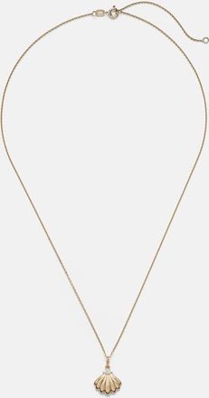 Stone and Strand Collar Vintage Scallop Shell de oro de 14 ct con diamantes