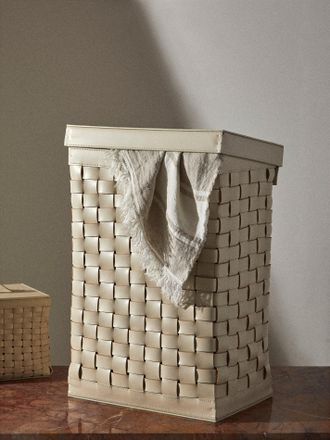 Riviere Barcelona Water-Resistant Leather Laundry Basket