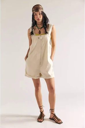 Free People Jude Shortall Romper In Ecru