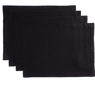 Solino Home Linen Placemats - Fete, 14 x 19 in Black at Nordstrom, Size Medium