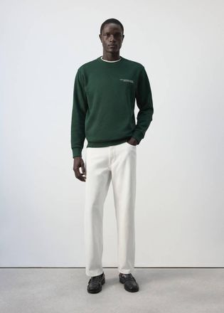 Mango Felpa 100% cotone stampa verde biliardo - Uomo - XXL - MANGO MAN