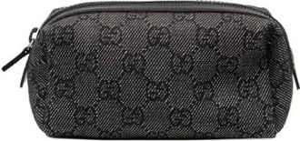 Gucci Pre-owned Clutches, female, Gray, Size: ONE SIZE Pre-owned Denim Clutch