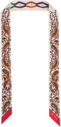 Etro Sjaal met paisley-print en logo - Beige