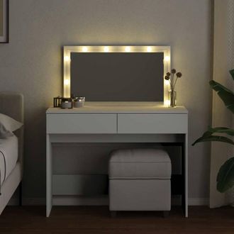Berkfield Home Beautiful Dressing Table with LED White 100x40x120 cm | Size: 100 x 40 x 120 cm