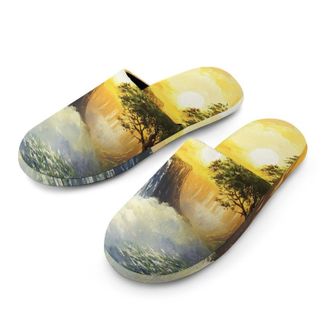 Generic Sunrise at Victoria Falls Mens House Slippers Slip Indoor Slipper On Shoes Warm Outdoor
