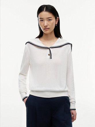 Tommy Hilfiger Jersey amplio de cuello marinero con seda