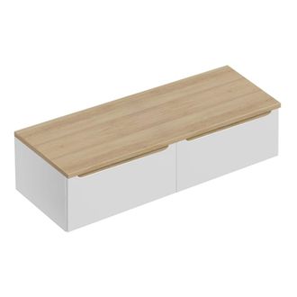 Petits Meubles Mueble bajo lavabo 2 cajones encimera estratificado Blanco