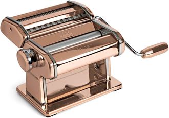 Marcato Atlas+ Pasta Machine with Cutter, Hand Crank, and Instructions, Made in Italy, Copper
