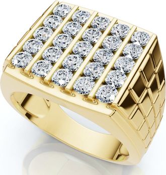 Pompeii3 2Ct Diamond Mens Wedding Anniversary Ring 10k Gold Lab Grown