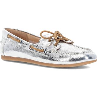 Frye Naya Boat Shoe in Silver at Nordstrom Rack, Size 7