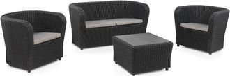 Shaf Shaf - Set Diva Confort Grafito Sof&aacute; + 2 Sillones + Mesa De Centro. 4 Plazas. Sp-berner