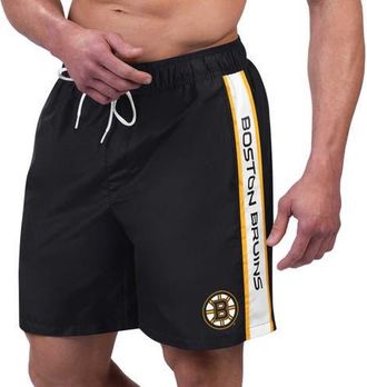 G-III Sports by Carl Banks Mens G-III Sports by Carl Banks Black Boston Bruins Streamline Volley Swim Trunks at Nordstrom, Size Small