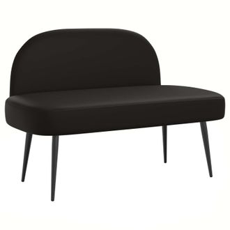 vidaXL Banco Tapizado Con Respaldo Negro 110 X 60 X 76 Cm Vidaxl