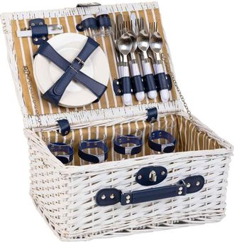 Wanderlust Deco Cesta de picnic blanca 40x28x19