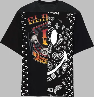 Marine Serre Upcycled Cotton T-Shirt - Black