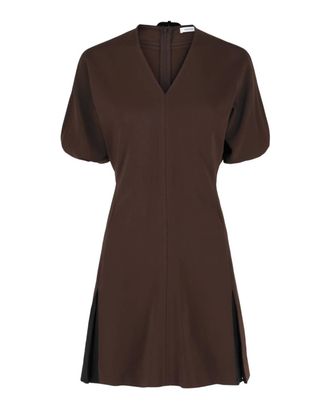 Ferragamo Womens Flared Mini Dress In Dark Brown