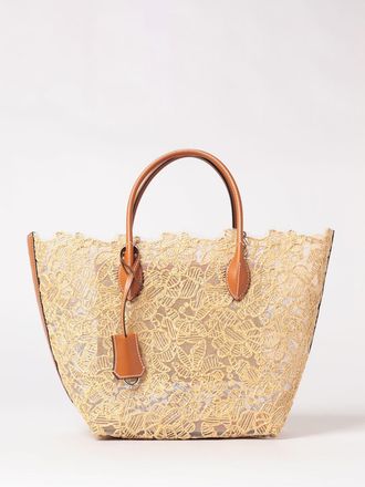 Ermanno Scervino Borsa Ermanno Scervino in nylon a rete e rafia ricamata con motivo floreale