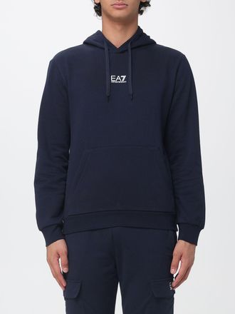 Emporio Armani Cotton Hoodie with Kangaroo Pocket and Contrasting Logo