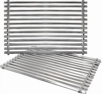 Weber Lote 2 Parrillas Weber 38,1x29x2 Cm Rejillas De Acero Inoxidable Para Barbacoas Spirit 210 Y Genesis De Weber