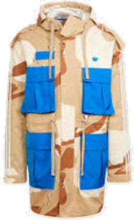 adidas Blue Version Parka Jacket Tan Blue H33494