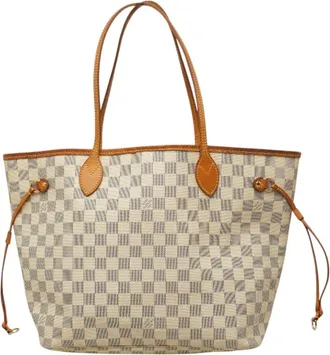 Louis Vuitton Damier Azur White Pvc Leather Tote Bag (Pre-Owned)