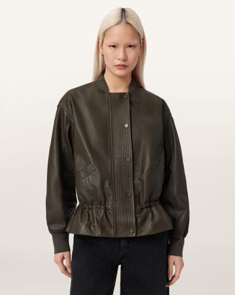 AllSaints Sofi Leather Bomber Jacket