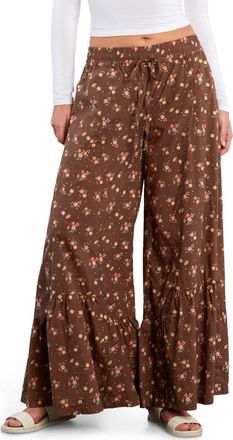 BILLY T Drawstring Waist Tiered Pants in Vintage Floral at Nordstrom, Size X-Large