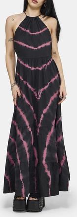 Disturbia Noxielle Tie Dye Maxi Dress in Black at Nordstrom, Size 10