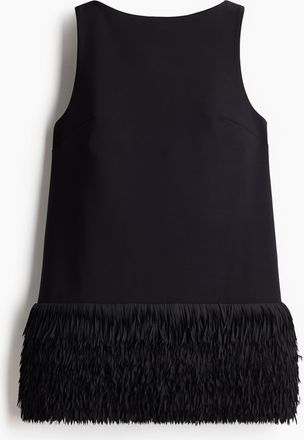 H&M Minikleid mit Fransensaum - Schwarz