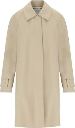 Harris Wharf London Jassen, Dames, Beige, S, Zand Scuba Jas met knoopsluiting