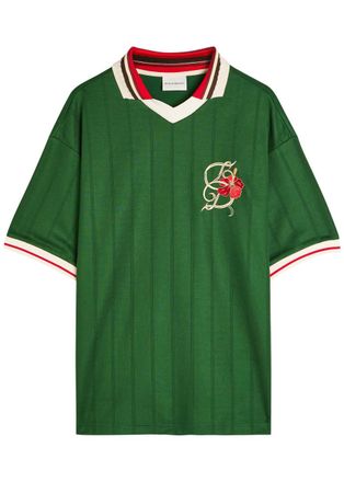 Dr&ocirc;le de Monsieur DR&Ocirc;LE DE Monsieur Polo D Hibiscus Embroidered Jersey Polo Shirt - Dark Green - XL