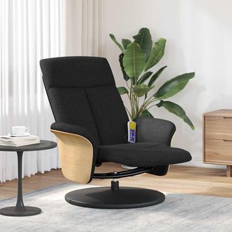 vidaXL Vidaxl - Sill&oacute;n Reclinable De Masaje Con Reposapi&eacute;s Tela Negra