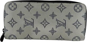 Louis Vuitton Monogram Shadow White Leather Long Wallet (Bi-Fold) (Pre-Owned)