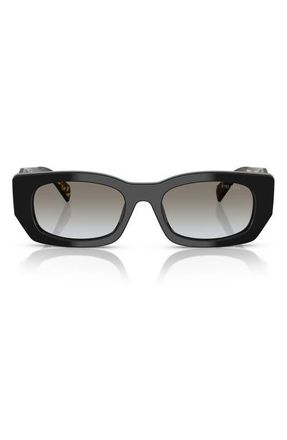Prada 53mm Pillow Square Polarized Sunglasses in Black 2 at Nordstrom